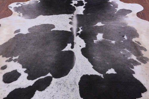 Grey & White Natural Cowhide Rug - XX-Large 8' 2