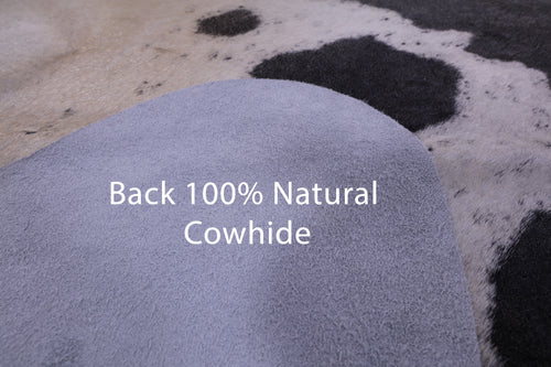 Grey & White Natural Cowhide Rug - XX-Large 8' 2
