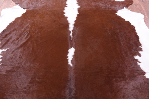 Brown & White Natural Cowhide Rug - XX-Large 9' 0