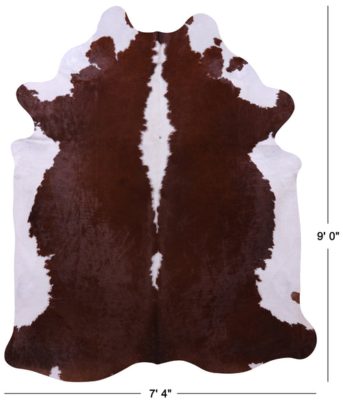 Brown & White Natural Cowhide Rug - XX-Large 9' 0