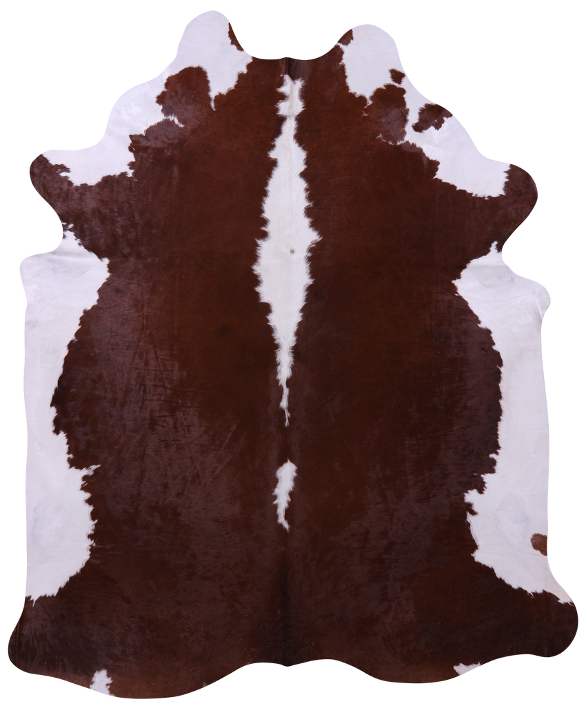 Brown & White Natural Cowhide Rug - XX-Large 9' 0"H x 7' 4"W