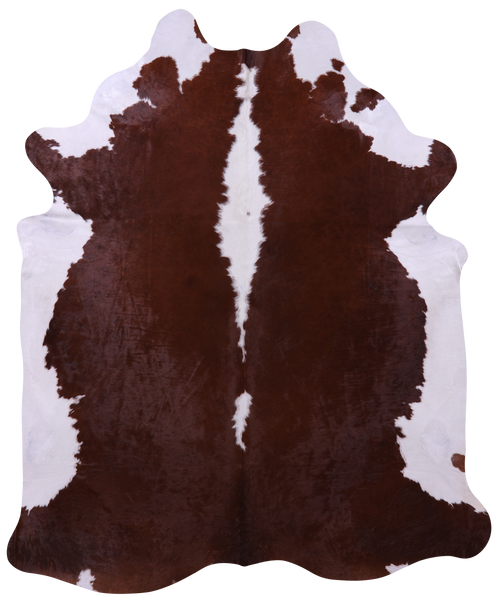 Brown & White Natural Cowhide Rug - XX-Large 9' 0"H x 7' 4"W