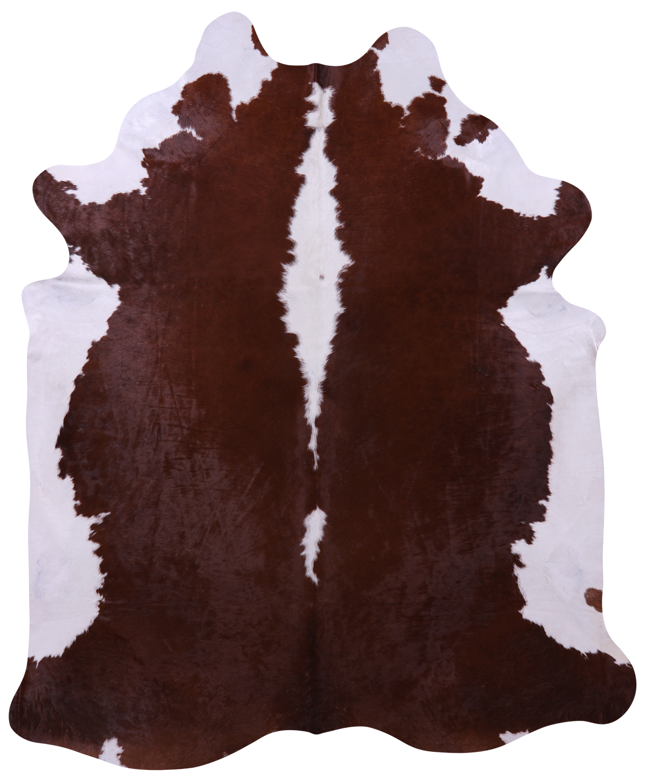 Brown & White Natural Cowhide Rug - XX-Large 9' 0"H x 7' 4"W