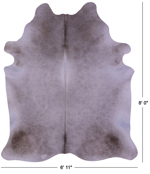 Grey & White Natural Cowhide Rug - XX-Large 8' 0