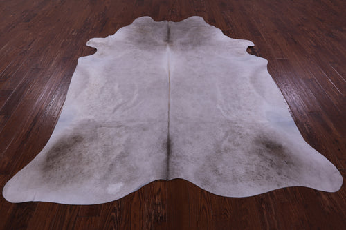 Grey & White Natural Cowhide Rug - XX-Large 8' 0