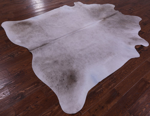Grey & White Natural Cowhide Rug - XX-Large 8' 0