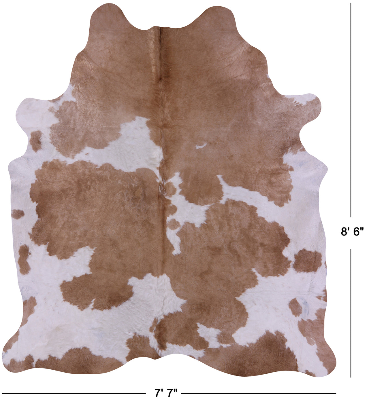 Brown & White Natural Cowhide Rug - XX-Large 8' 6"H x 7' 7"W