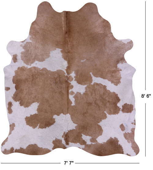 Brown & White Natural Cowhide Rug - XX-Large 8' 6