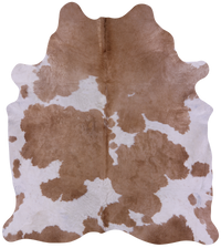 Thumbnail for Brown & White Natural Cowhide Rug - XX-Large 8' 6