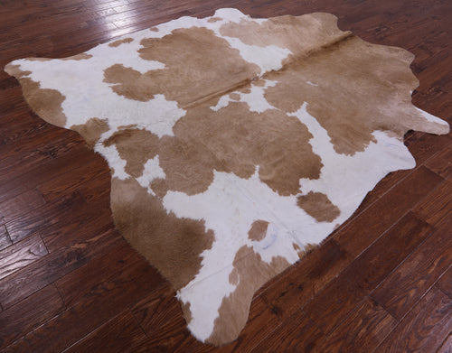 Brown & White Natural Cowhide Rug - XX-Large 8' 6