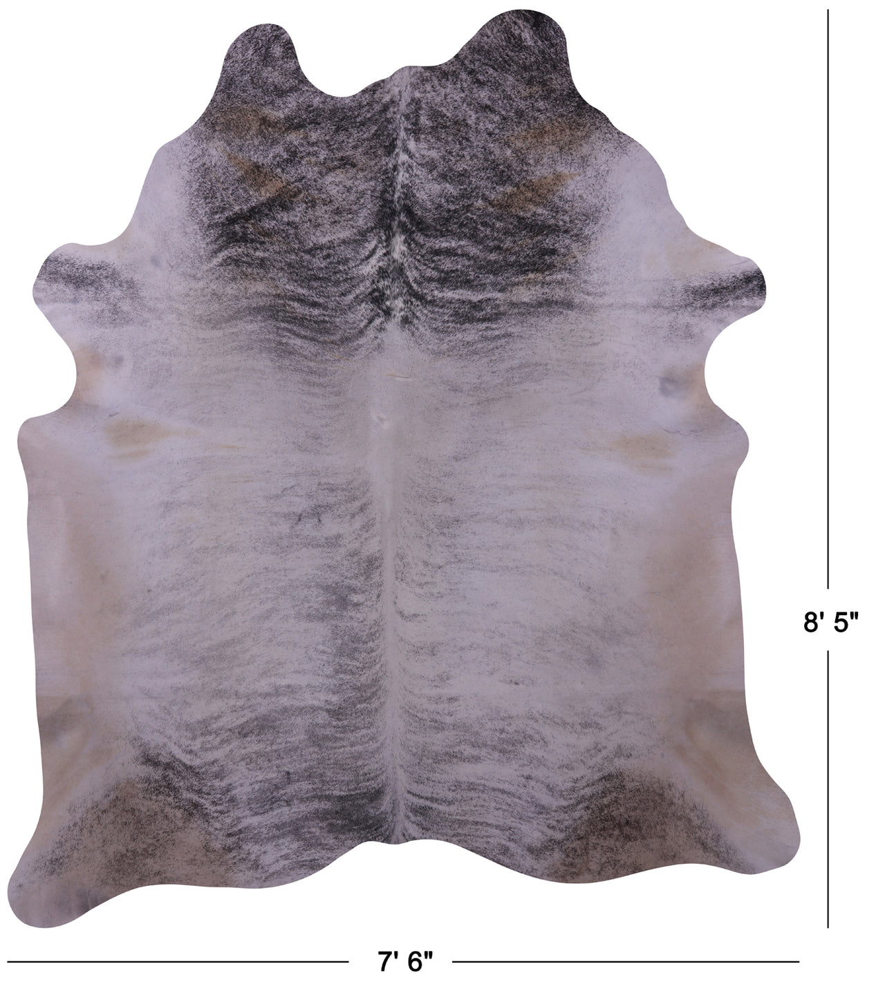 Grey Brindle Natural Cowhide Rug - XX-Large 8' 5"H x 7' 6"W