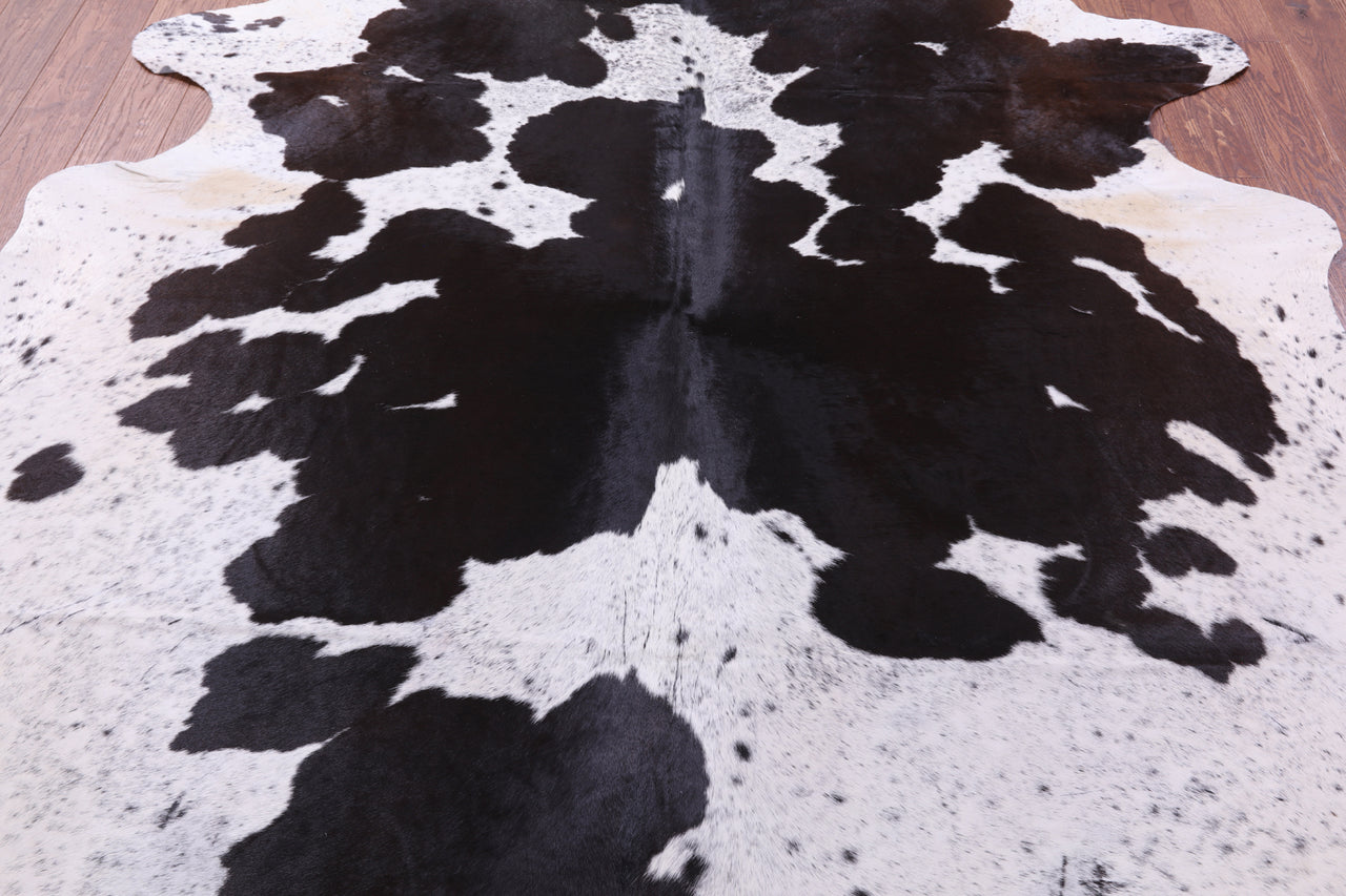Black Salt & Pepper Natural Cowhide Rug - XX-Large 8' 7"H x 7' 9"W