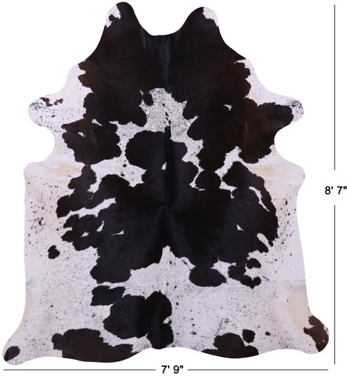 Black Salt & Pepper Natural Cowhide Rug - XX-Large 8' 7