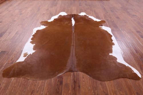 Brown & White Natural Cowhide Rug - XX-Large 8' 0