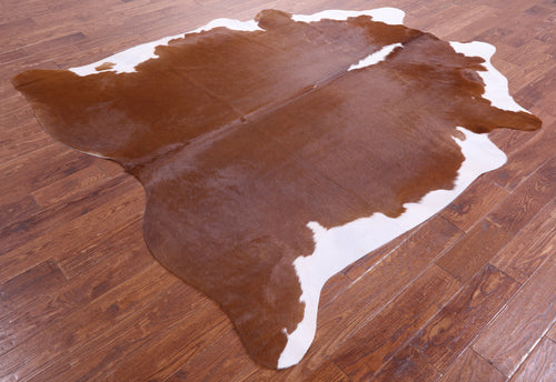 Brown & White Natural Cowhide Rug - XX-Large 8' 0