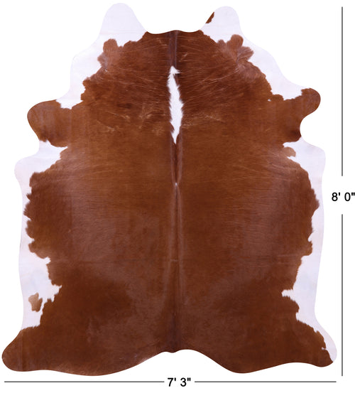 Brown & White Natural Cowhide Rug - XX-Large 8' 0