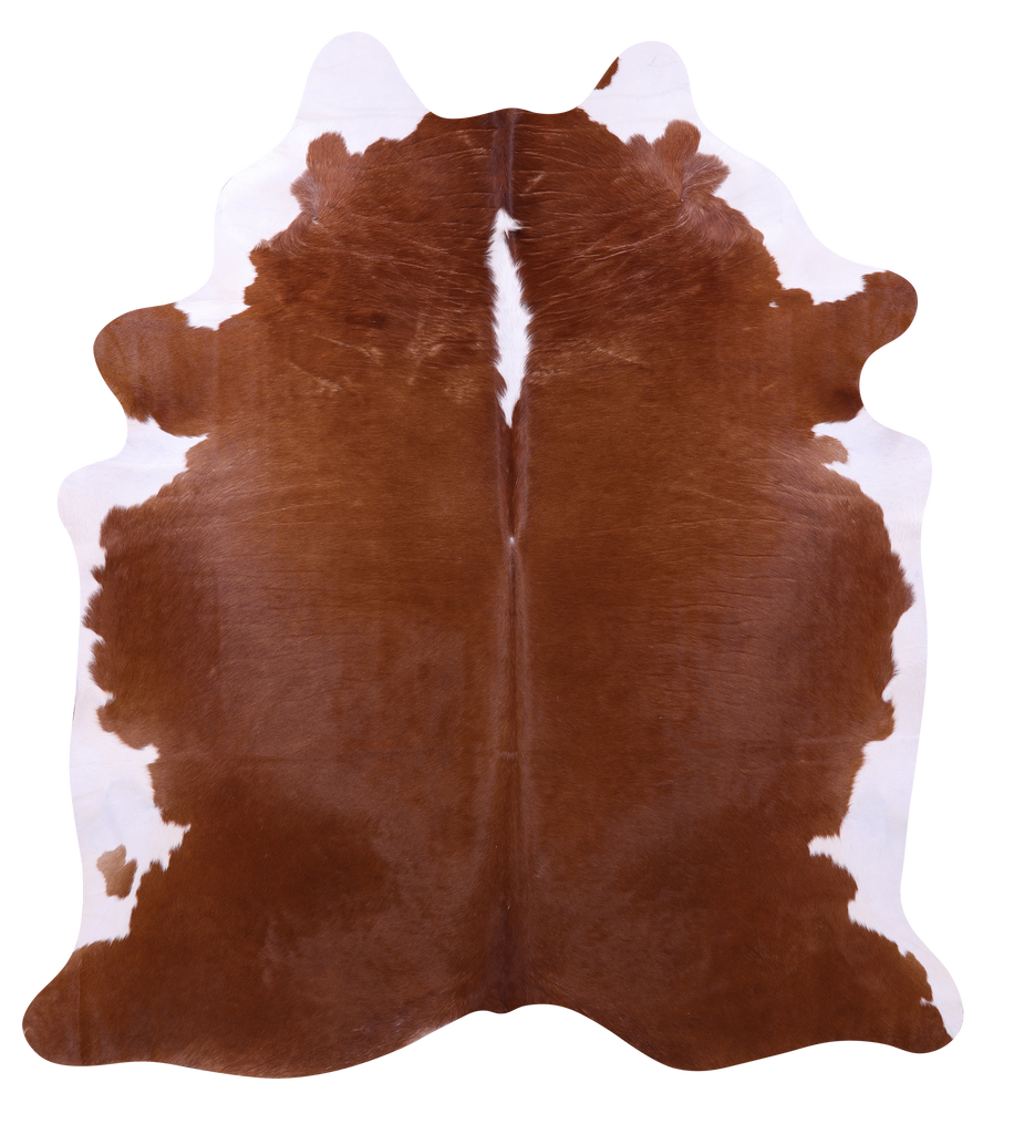 Brown & White Natural Cowhide Rug - XX-Large 8' 0"H x 7' 3"W
