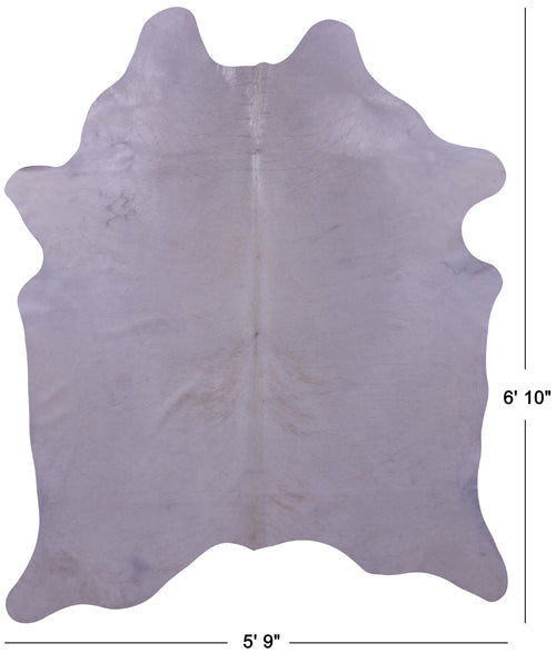 White Natural Cowhide Rug - Large 6' 10