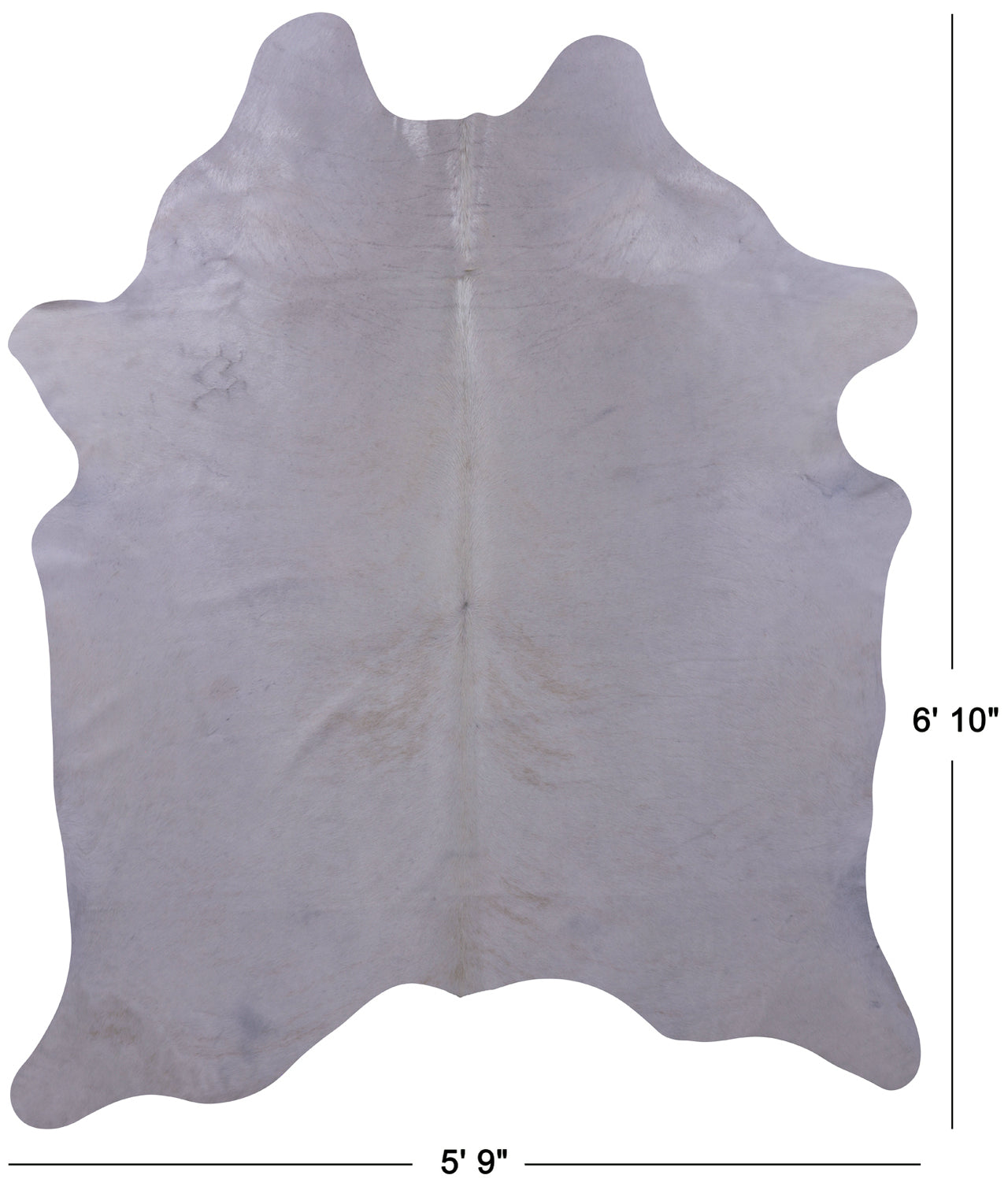 White Natural Cowhide Rug - Large 6' 10"H x 5' 9"W