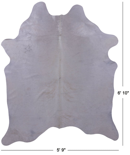 White Natural Cowhide Rug - Large 6' 10