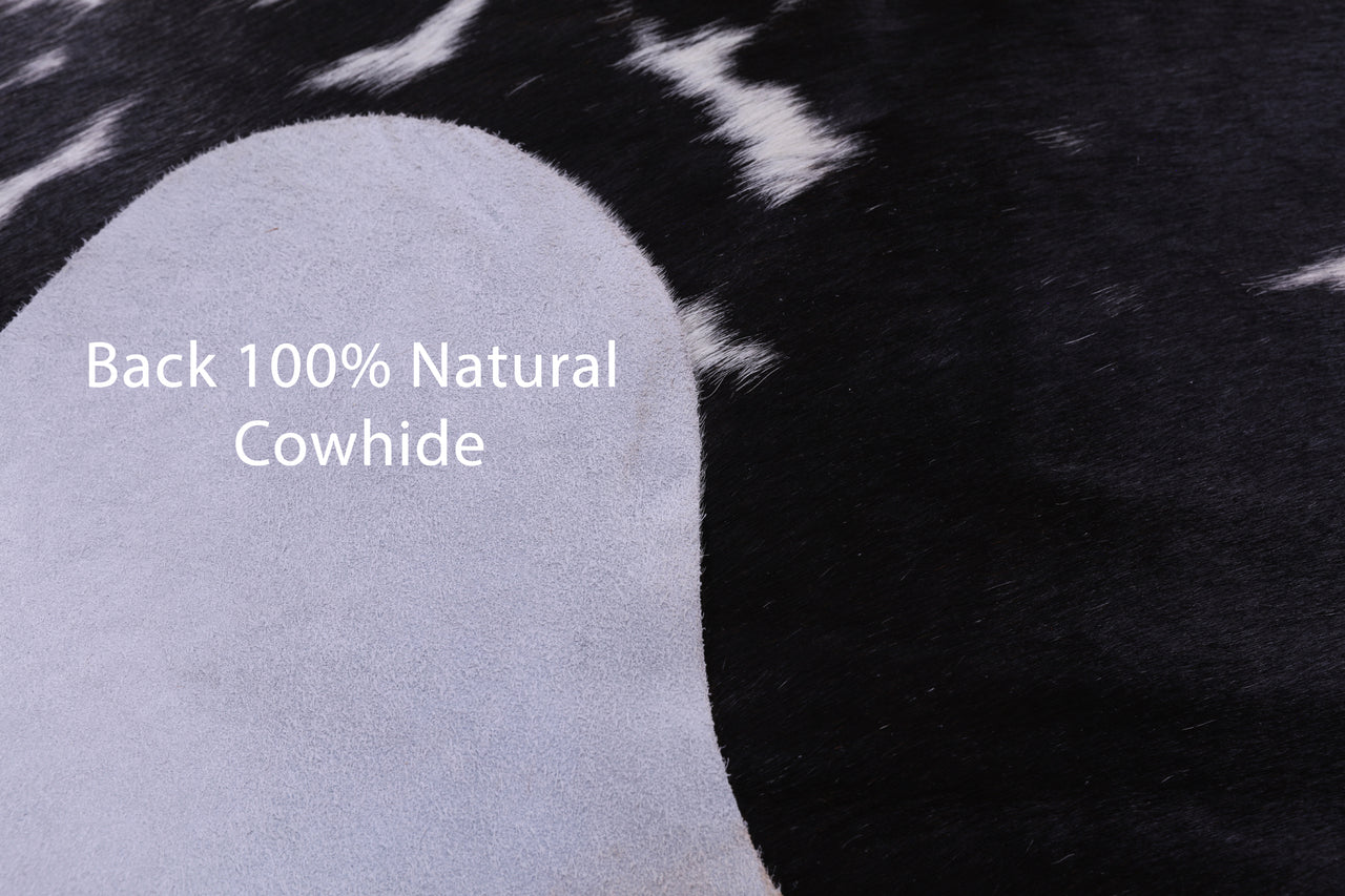 Black & White Natural Cowhide Rug - Large 6' 10"H x 5' 8"W
