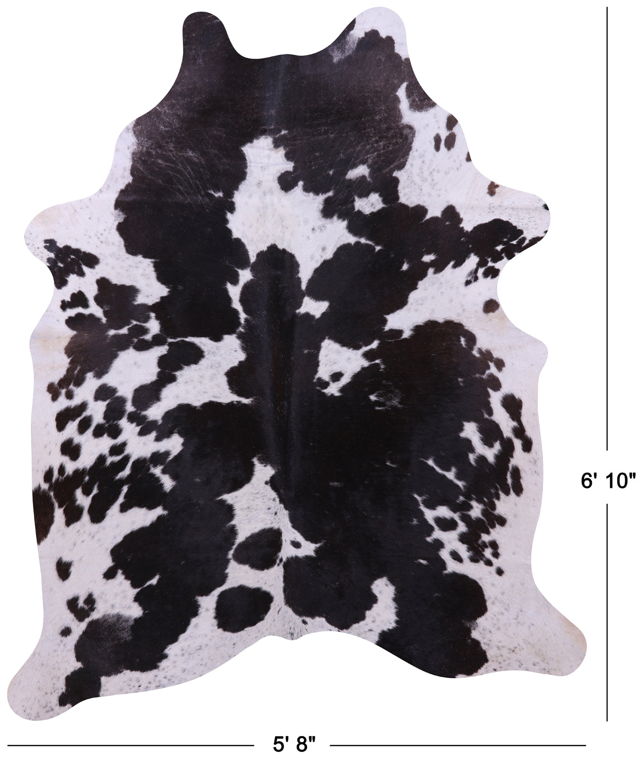 Black & White Natural Cowhide Rug - Large 6' 10"H x 5' 8"W