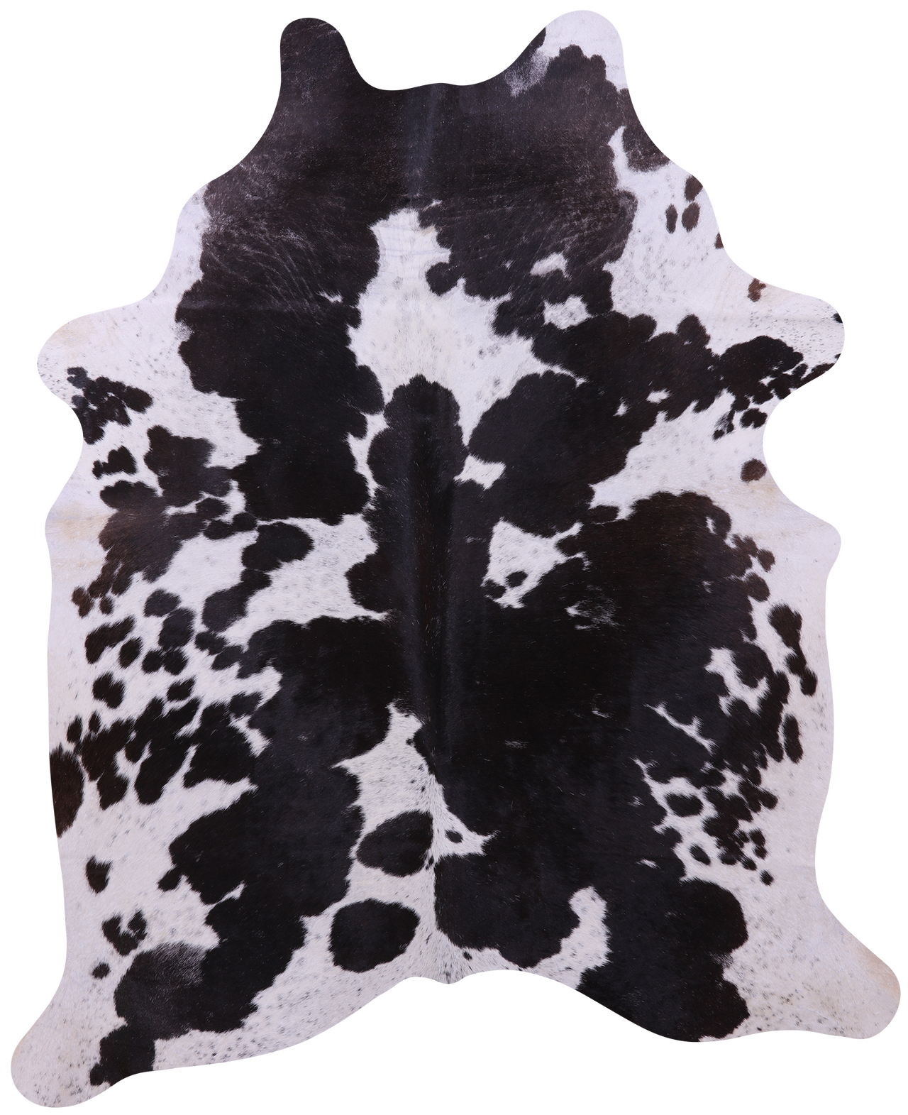 Black & White Natural Cowhide Rug - Large 6' 10"H x 5' 8"W