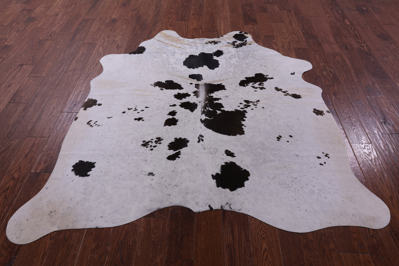 Brown Salt & Pepper Natural Cowhide Rug - Medium 6' 1"H x 5' 11"W