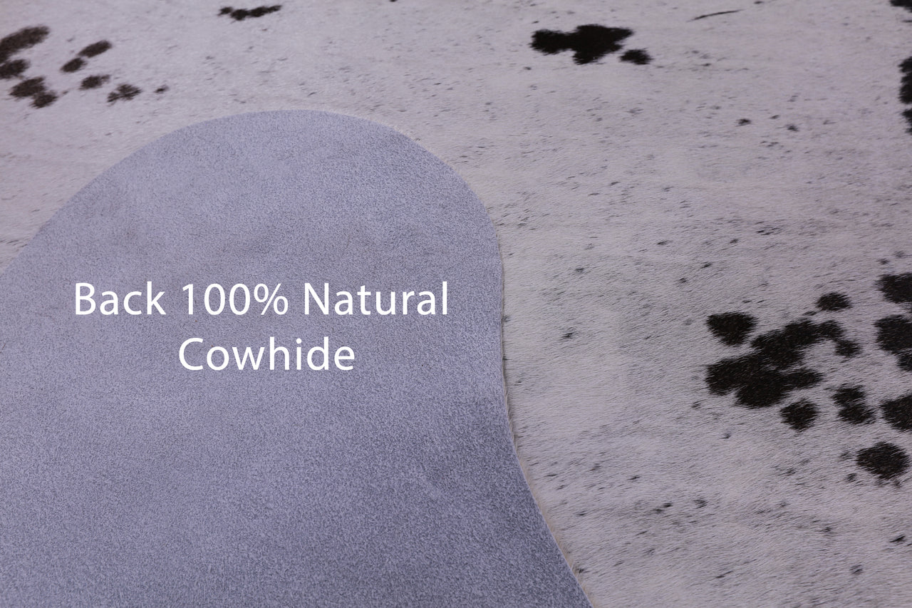 Brown Salt & Pepper Natural Cowhide Rug - Medium 6' 1"H x 5' 11"W
