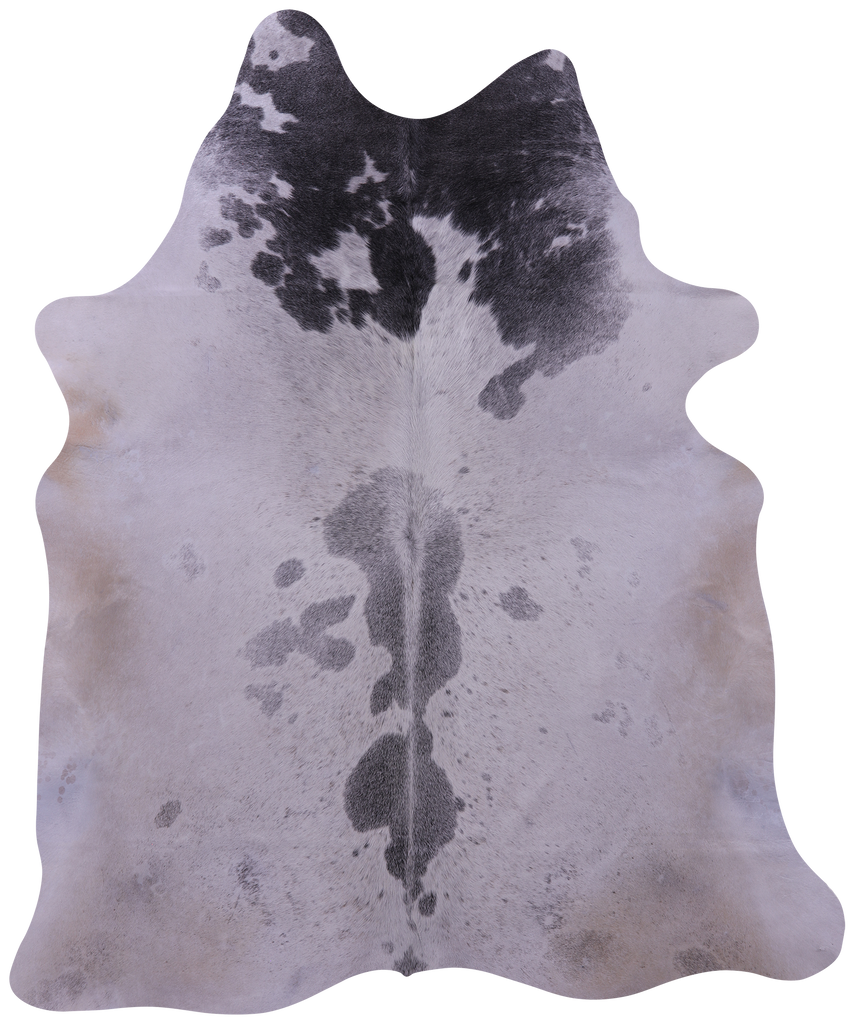 Grey & White Natural Cowhide Rug - Large 6' 8"H x 5' 8"W