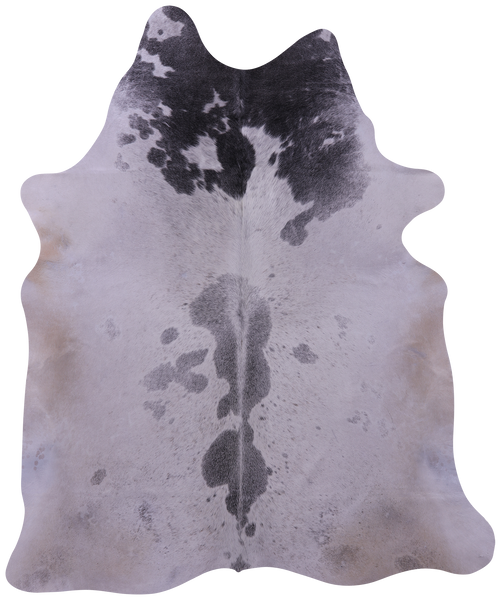 Grey & White Natural Cowhide Rug - Large 6' 8"H x 5' 8"W
