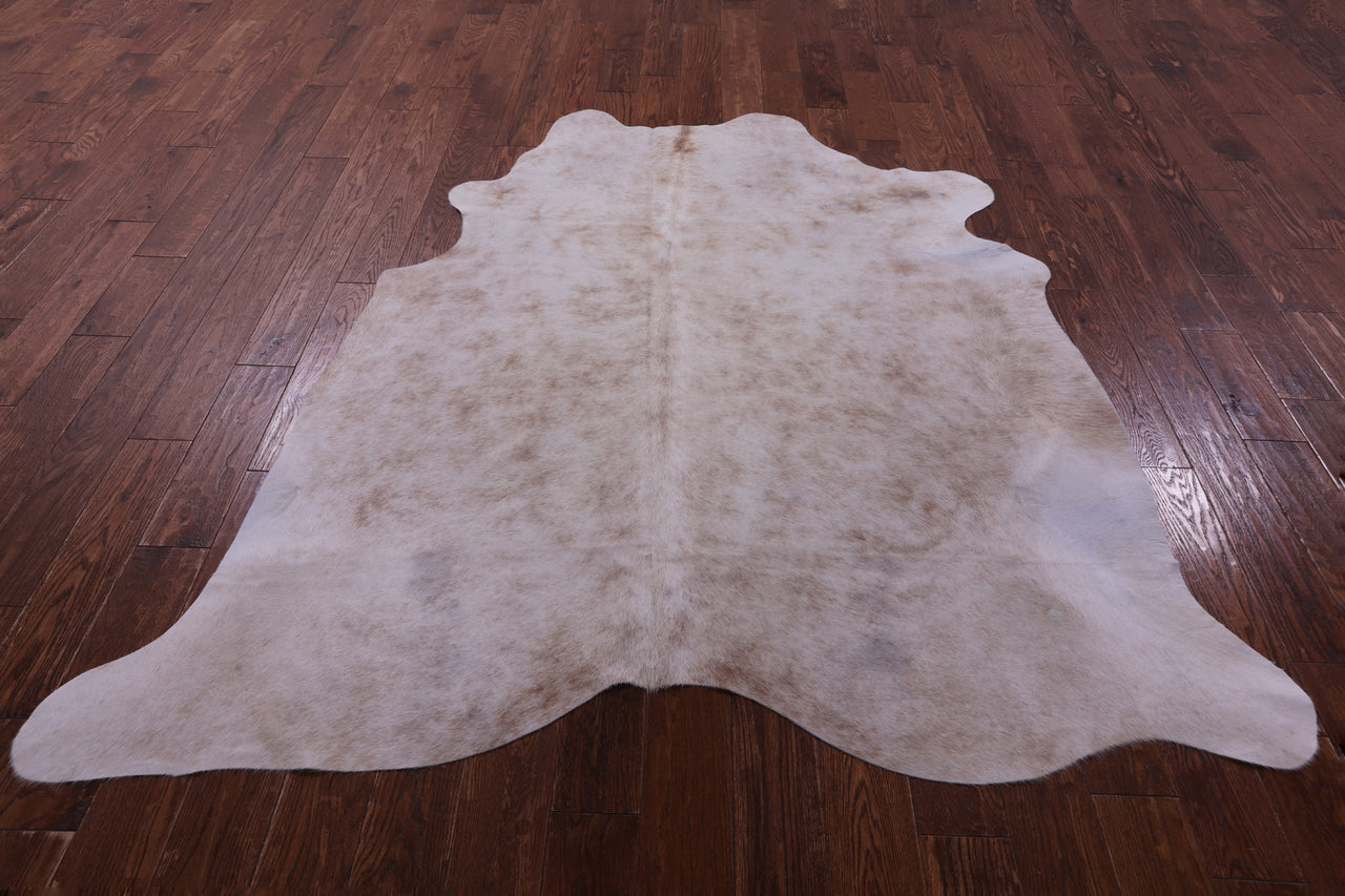 Brown & White Natural Cowhide Rug - Large 6' 6"H x 6' 4"W