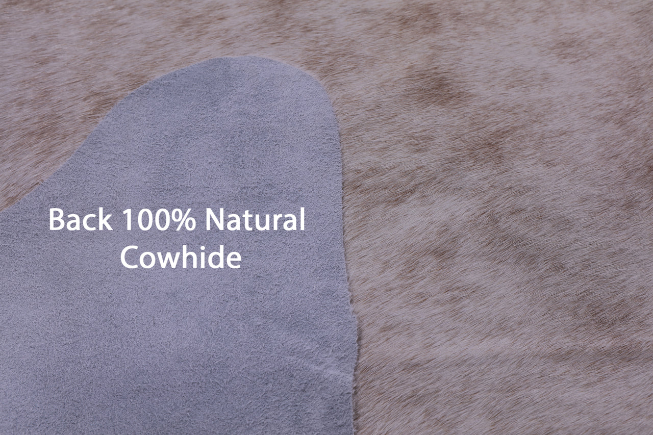 Brown & White Natural Cowhide Rug - Large 6' 6"H x 6' 4"W