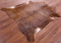 Thumbnail for Brindle Natural Brown Cowhide Rug - X-Large 7' 0