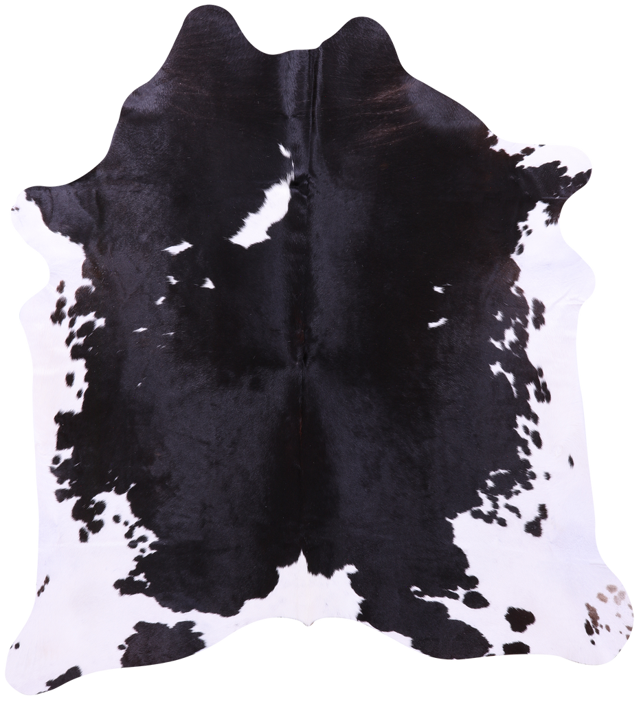 Black & White Natural Cowhide Rug - Large 6' 8"H x 6' 1"W