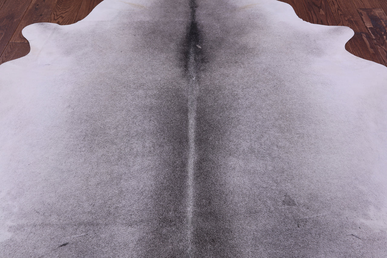 Grey & White Natural Cowhide Rug - Large 6' 6"H x 6' 2"W