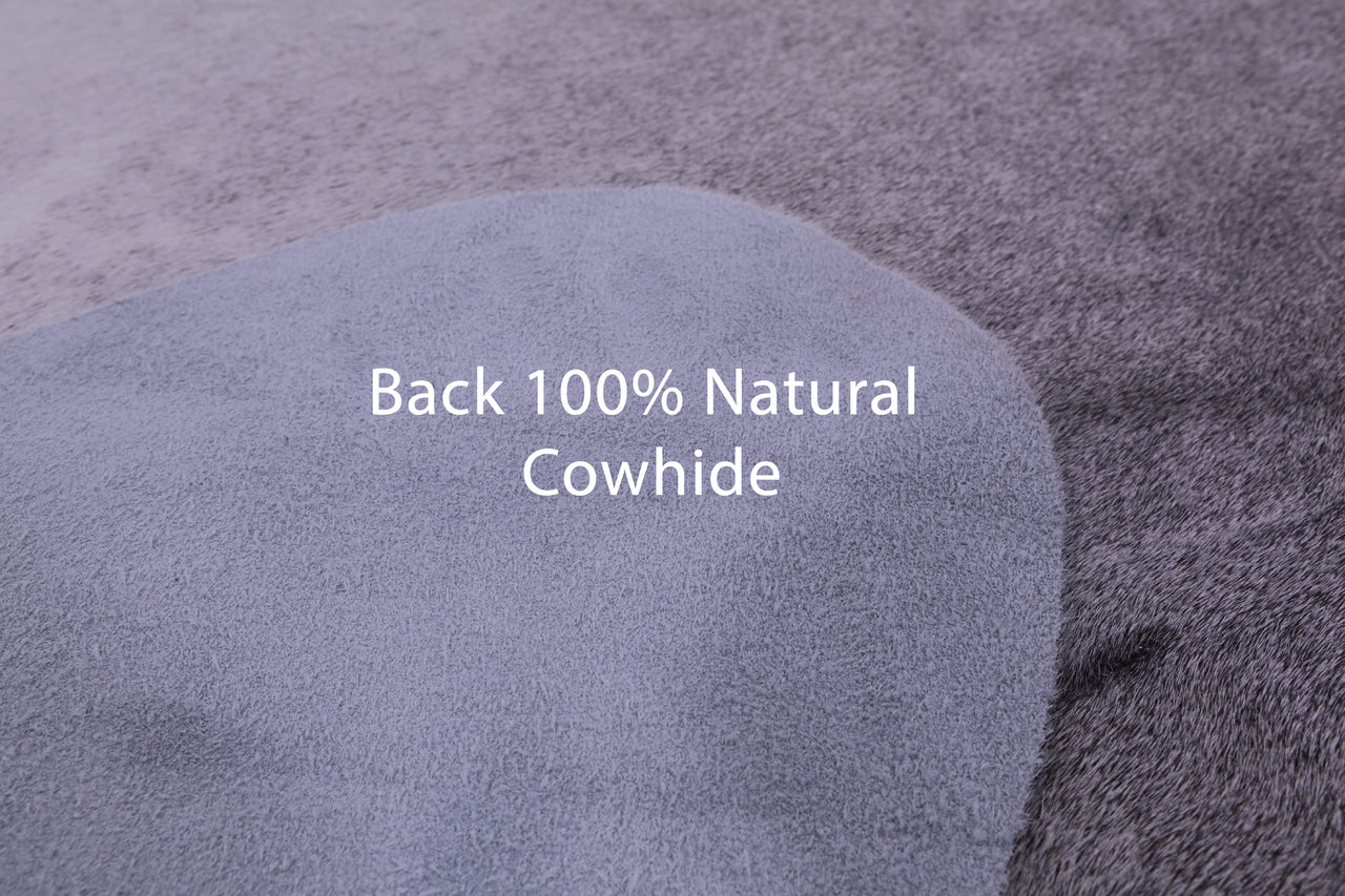 Grey & White Natural Cowhide Rug - Large 6' 6"H x 6' 2"W