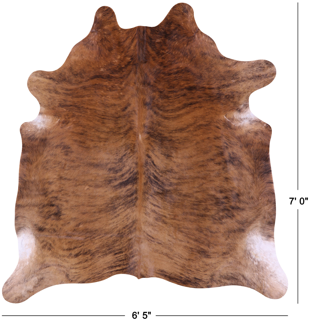Light Brindle Natural Cowhide Rug - X-Large 7' 0"H x 6' 5"W
