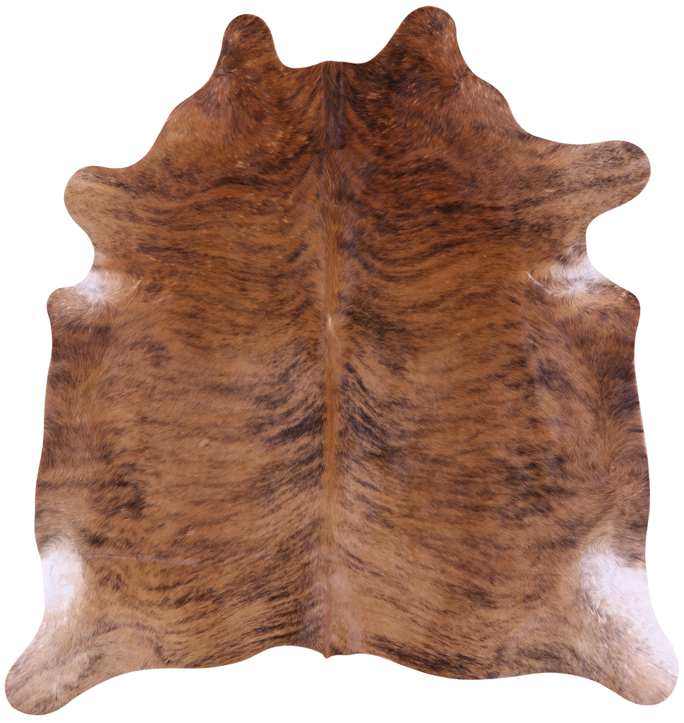 Light Brindle Natural Cowhide Rug - X-Large 7' 0"H x 6' 5"W