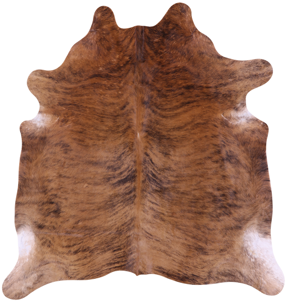 Light Brindle Natural Cowhide Rug - X-Large 7' 0"H x 6' 5"W