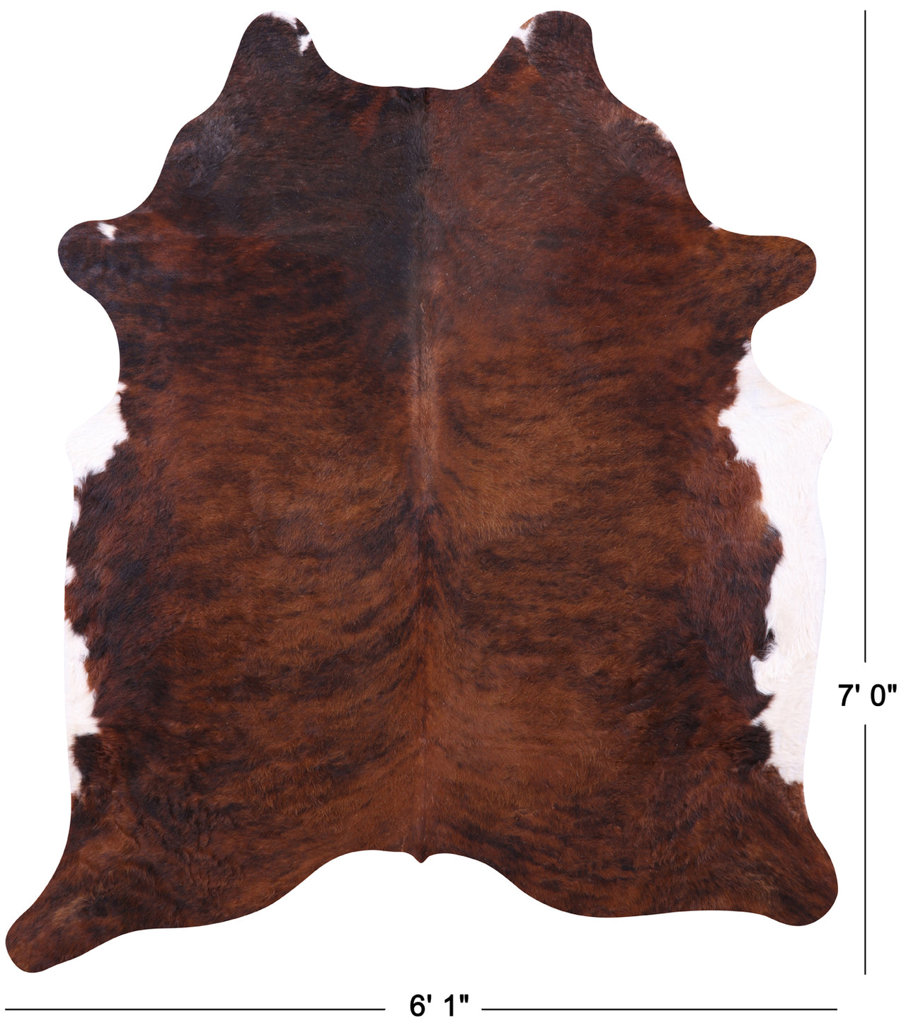 Brindle Natural Brown Cowhide Rug - X-Large 7' 0"H x 6' 1"W