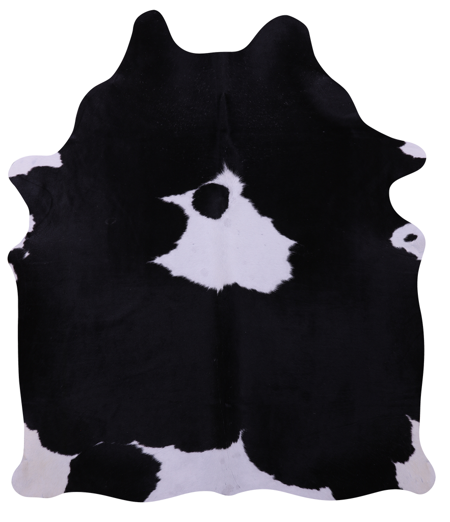 Black & White Natural Cowhide Rug - Medium 6' 0"H x 5' 3"W