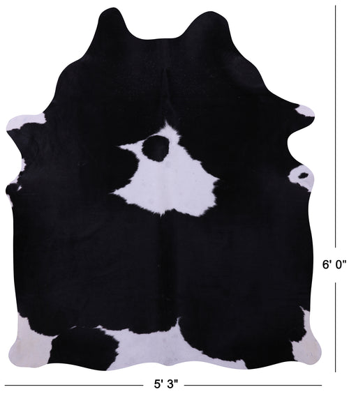Black & White Natural Cowhide Rug - Medium 6' 0