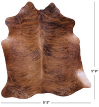Thumbnail for Brindle Natural Brown Cowhide Rug - Medium 5' 9