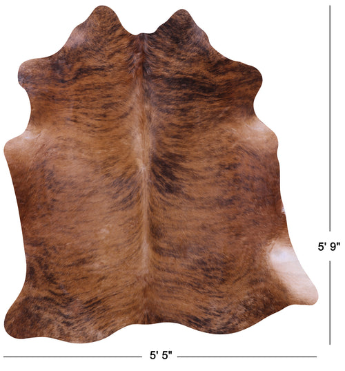 Brindle Natural Brown Cowhide Rug - Medium 5' 9