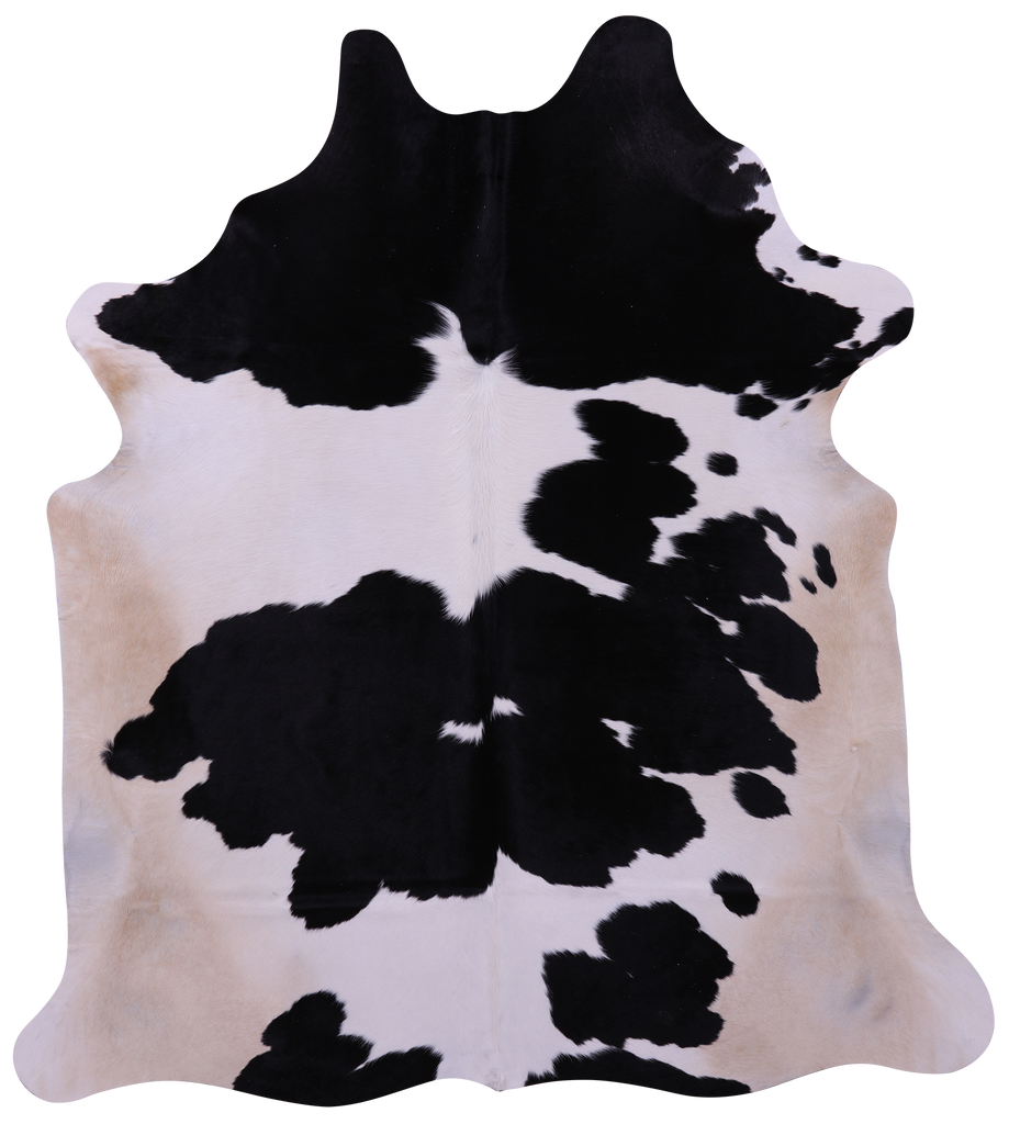 Black & White Natural Cowhide Rug - Large 6' 8"H x 6' 1"W