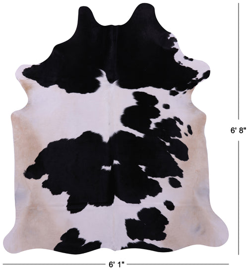 Black & White Natural Cowhide Rug - Large 6' 8