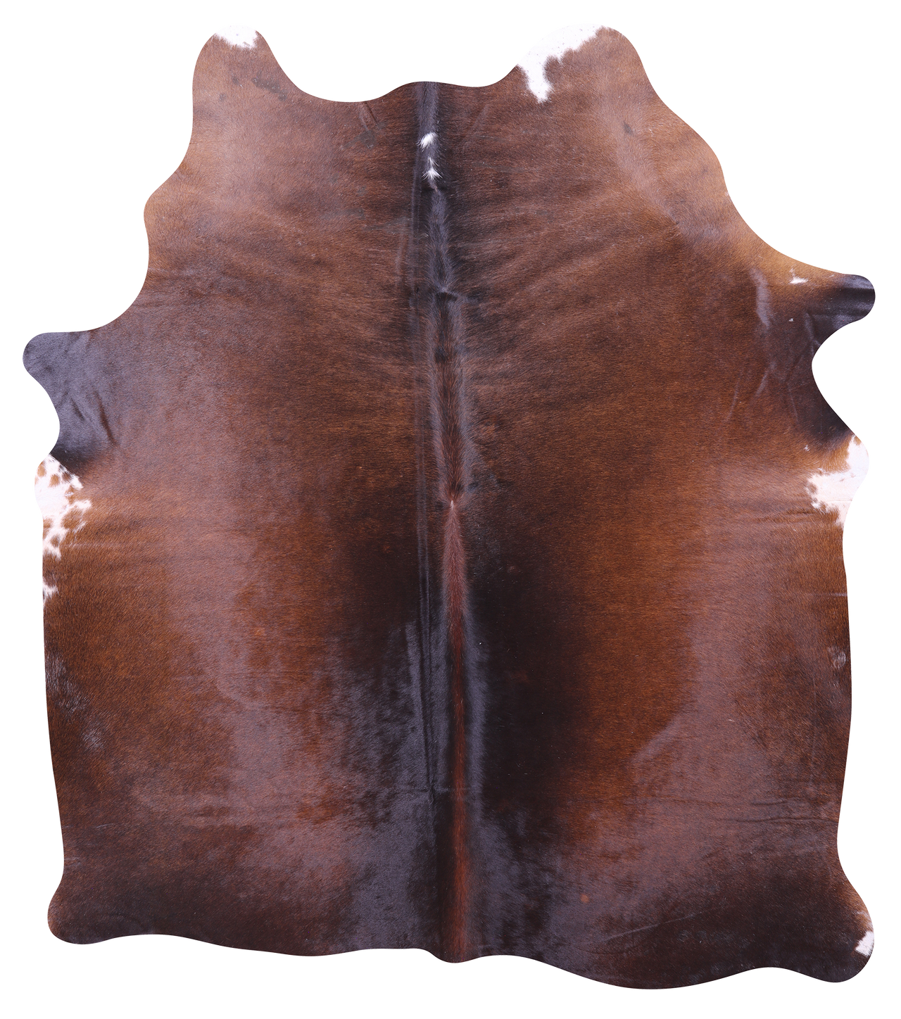 Dark Brown Natural Cowhide Rug - Medium 6' 2"H x 5' 5"W