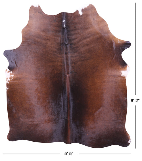 Dark Brown Natural Cowhide Rug - Medium 6' 2
