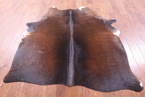Dark Brown Natural Cowhide Rug - Medium 6' 2